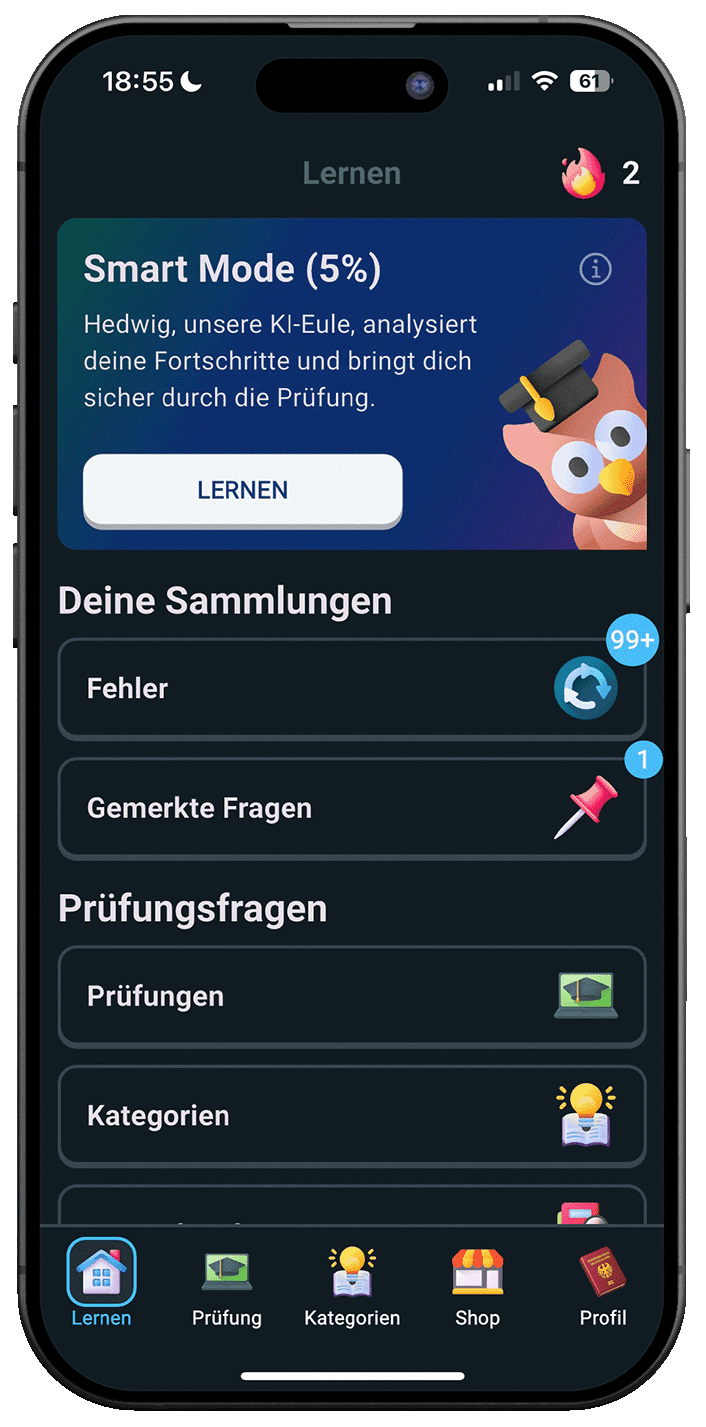 Kurs auf dem Smartphone